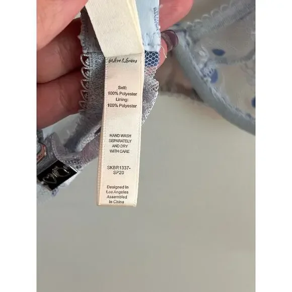 Sheer Blue Polka Dot Lingerie Set - Picture 9 of 10